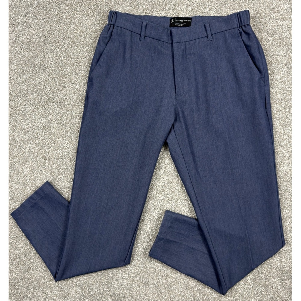 Tailored Athlete Essential Trousers Mens 30W 28L Navy Muscle Athletic Fit